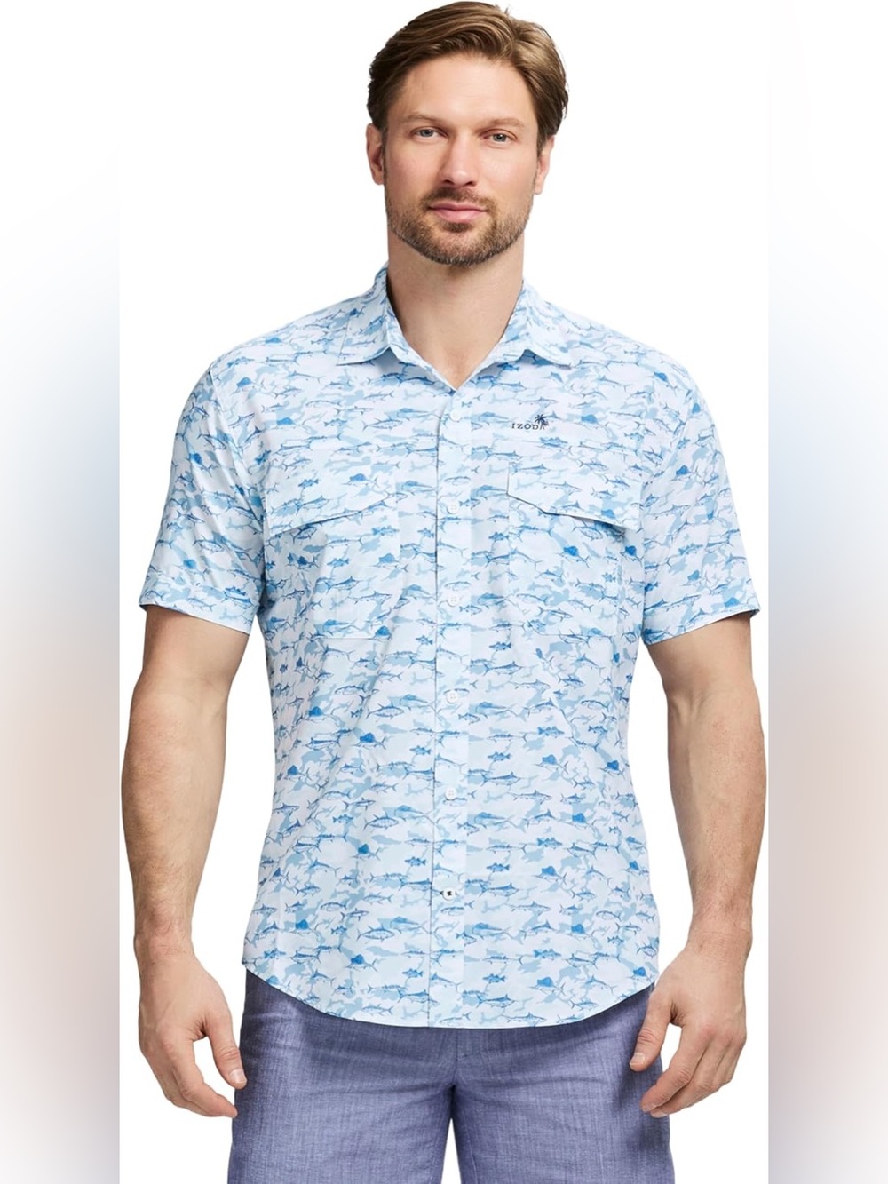 Men’s IZOD Sunshield Performance Short Sleeve Button Down